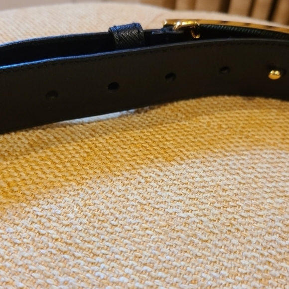 PRADA Square Logo Plate Saffiano Leather Belt - Picture 5 of 10